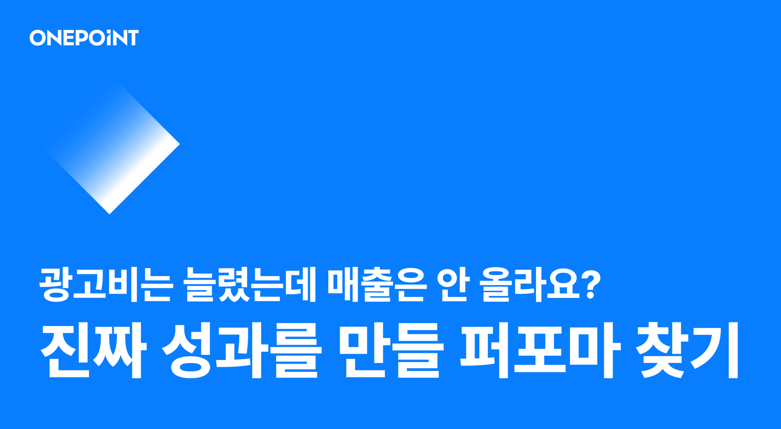 광고비는 늘렸는데 매출은 안 올라요? 진짜 성과를 만들 퍼포마 찾기