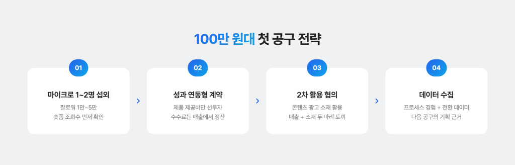인플루언서 공구 비용 완전정복 : 계약 구조부터 예산별 전략까지 예산별 인플루언서 공구 비용 전략 : 100만원 대일 때