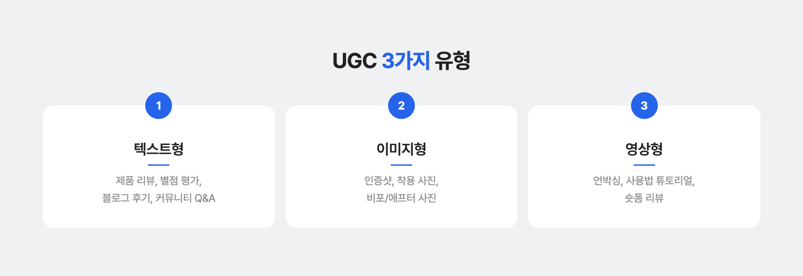 UGC의 3가지 유형과 뜻