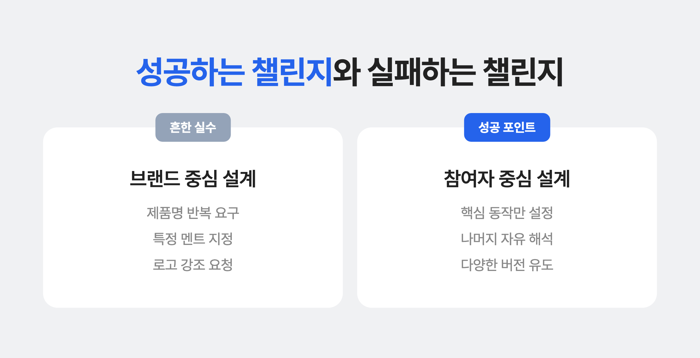 성공한 틱톡 챌린지와 실패한 성공 챌린지 기획 포인트 비교