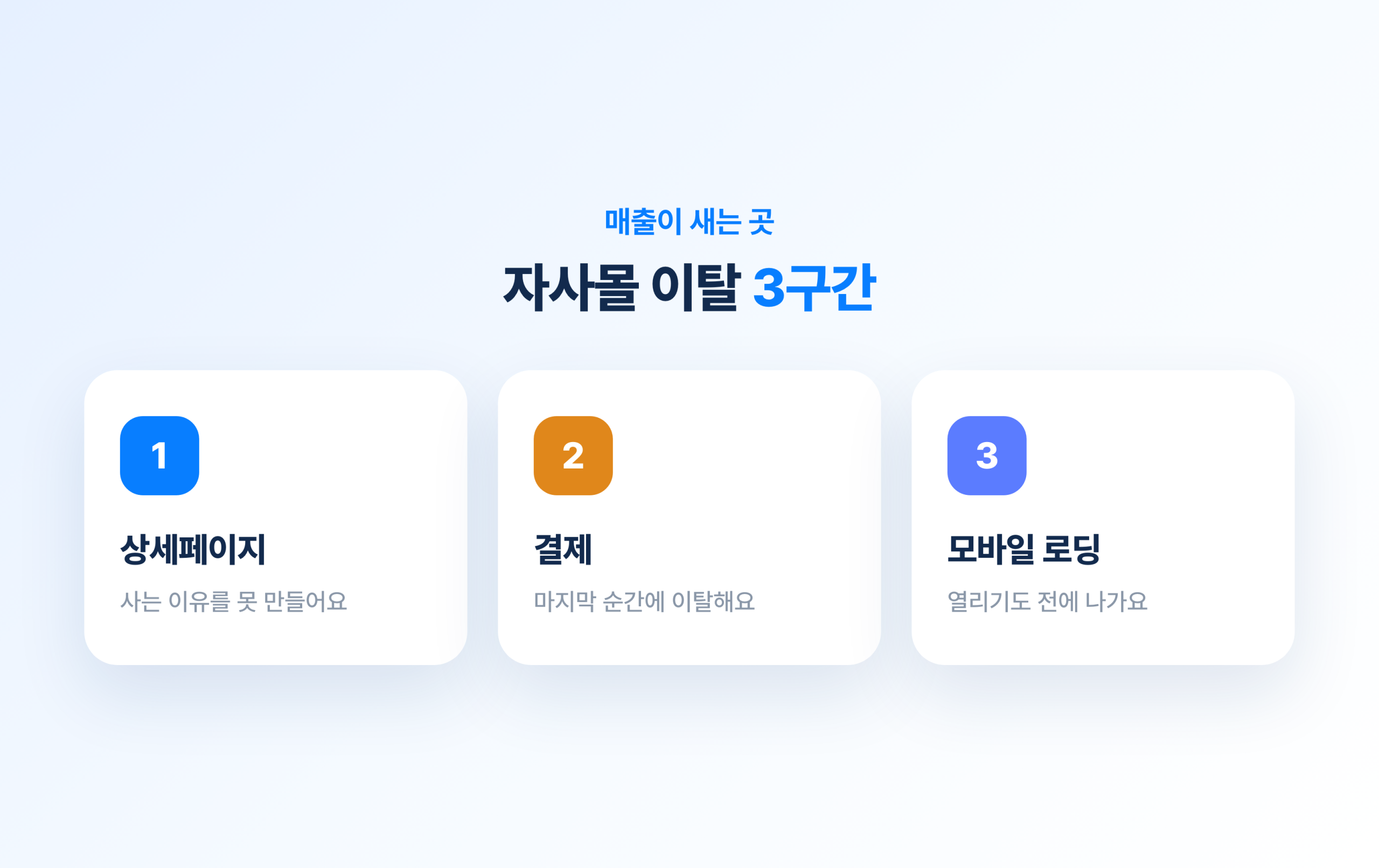 자사몰 전환이 안 나오는 이유