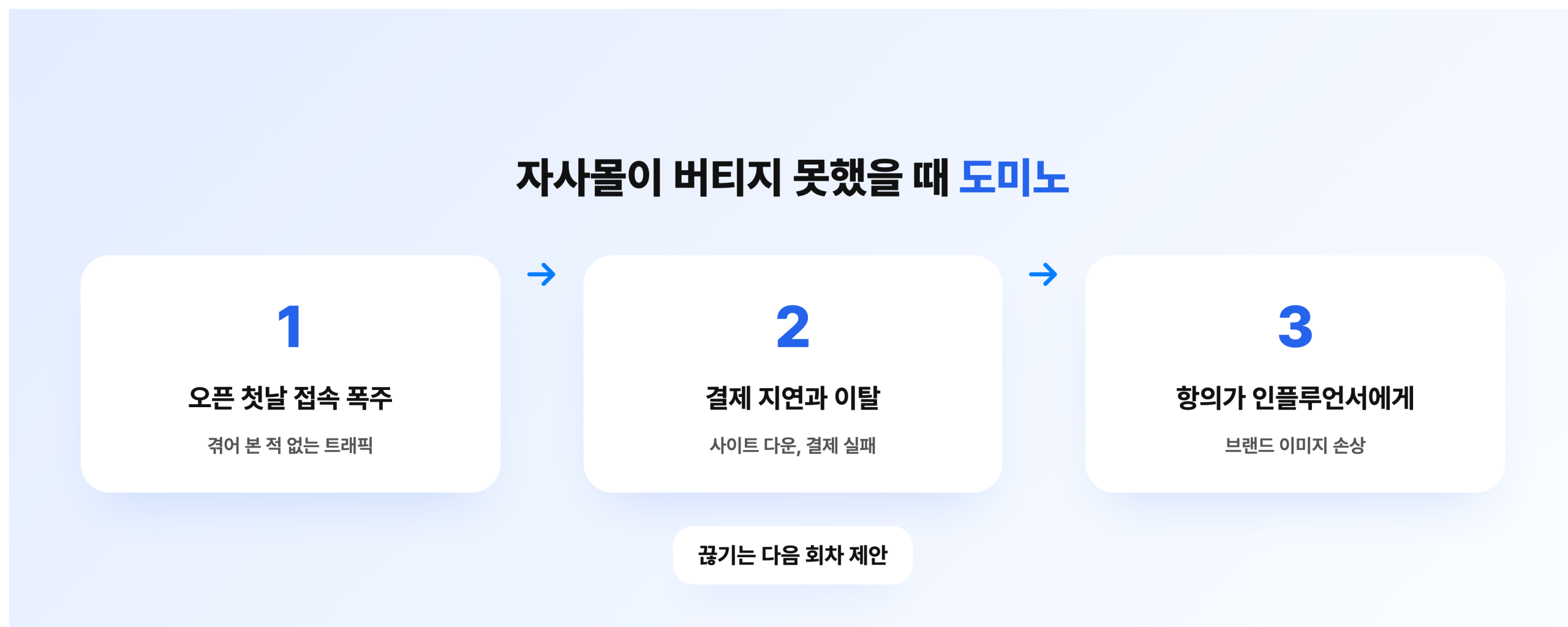 자사몰이 트래픽을 못 버텼을 때 이어지는 문제